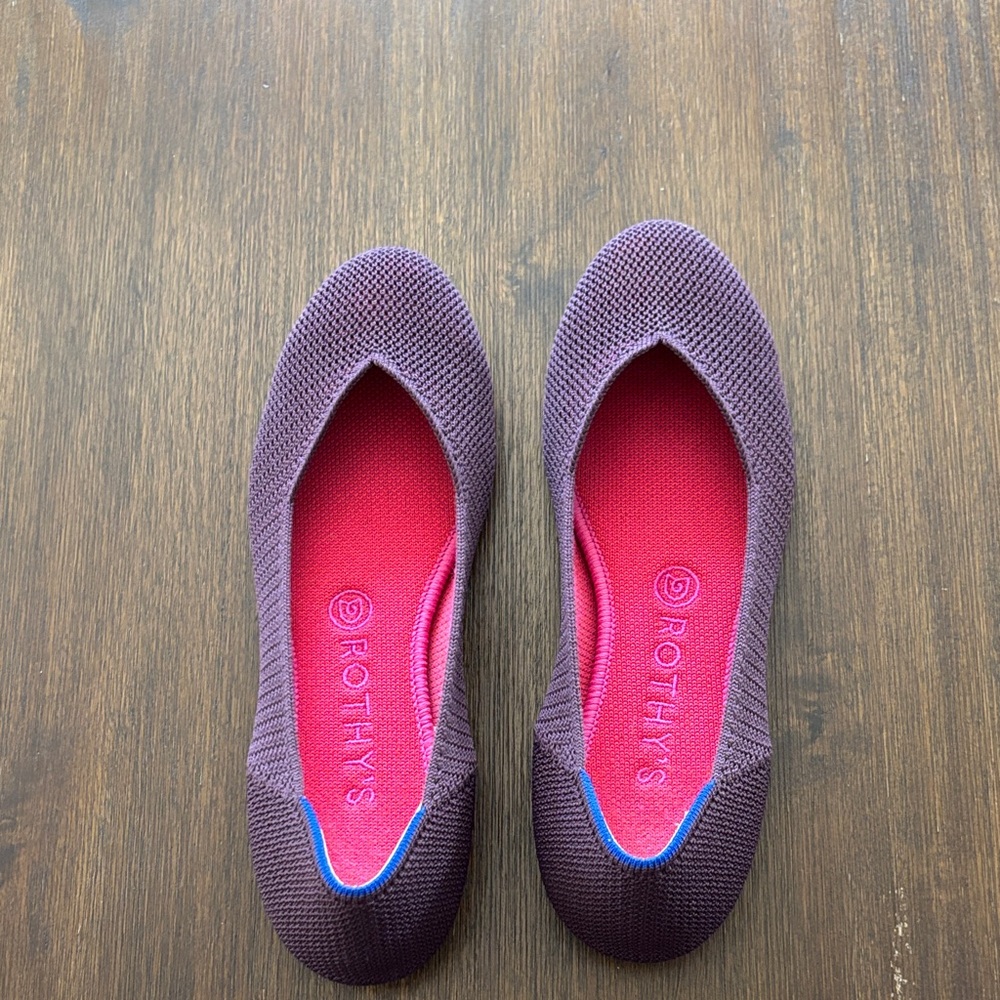 Rothy's Purple Flats with Pink Insole